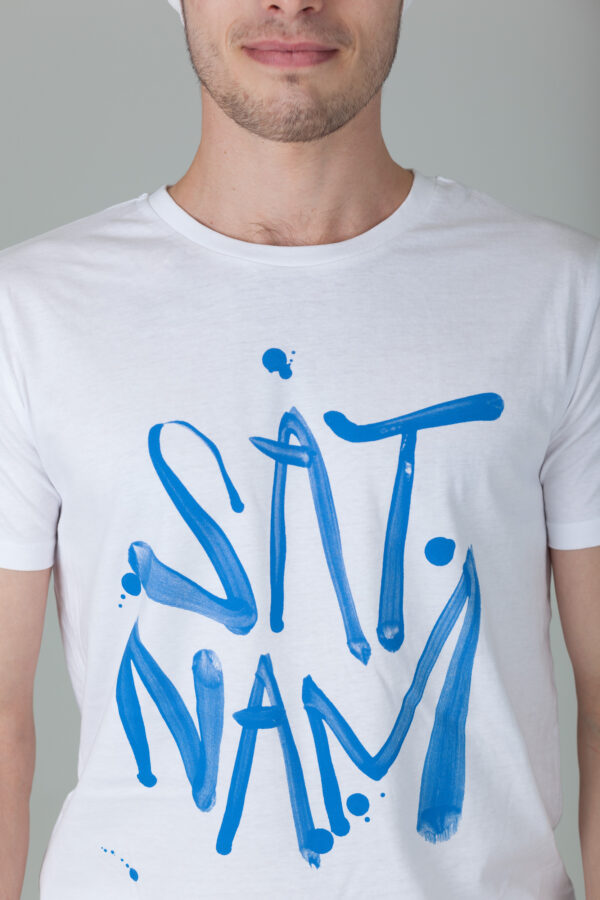Männer Sat Nam T shirt Blau Rundhals – Bild 10