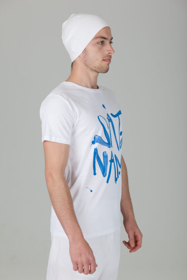 Männer Sat Nam T shirt Blau Rundhals – Bild 8